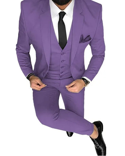 Men's Suits Prom Tuxedo Slim Fit 3 Piece Groom Wedding Suit For Men Custom Blazer Terno Masuclino 3 Pieces (jacket+vest+pant)