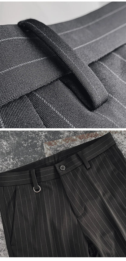 Men Suit Pants Formal Trousers Pantalone Hombre Stretch Slim Solid Color Casual Dress Full Length Pants Fashion New Men Clothing
