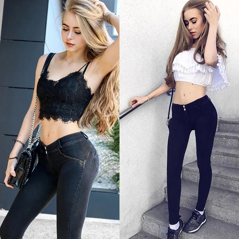 Stretch Jeans Low Waist Women Tight Skinny Denim Pants Buttock Push Up Leggings Female Pull On Pencil Trousers Bodycon Jeggings