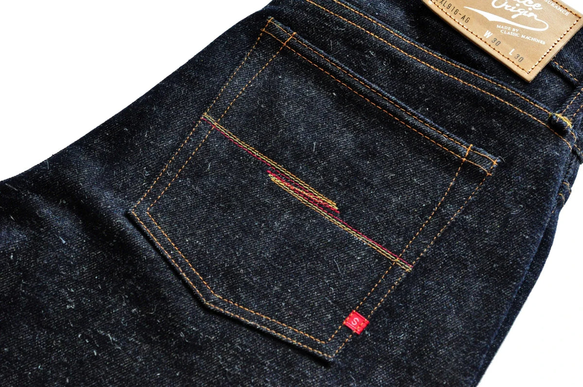 Mens Jeans cotton linen Selvedge Sanforized Raw Denim Jeans for Men Straight Fit Silver Button 19 oz