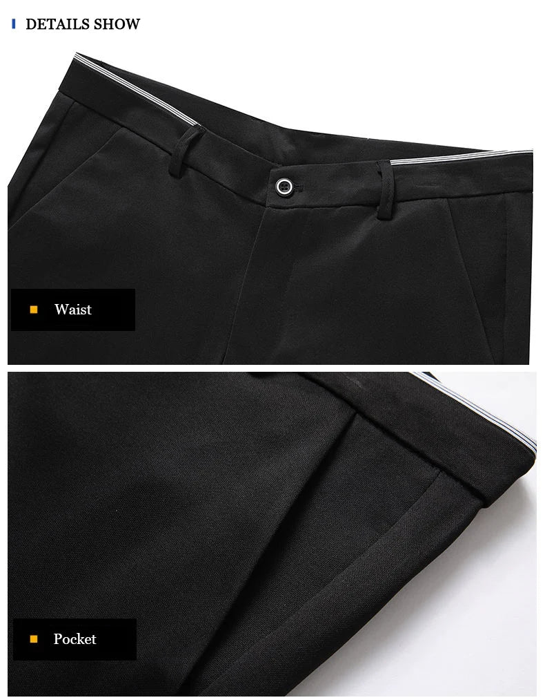 Spring Autumn Mens Business Suit Pants Male Summer Thin Formal Solid Long Dress Straight Baggy Office Trousers Drop Shipping
