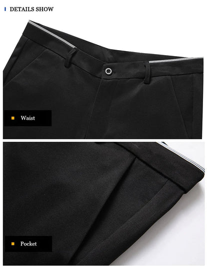 Spring Autumn Mens Business Suit Pants Male Summer Thin Formal Solid Long Dress Straight Baggy Office Trousers Drop Shipping