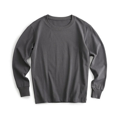 Autumn New Brand Mens Long Sleeve Tshirt Cotton T Shirt Men Vintage Casual Loose Brown Tops Unisex Home Hip Hop Streetwear