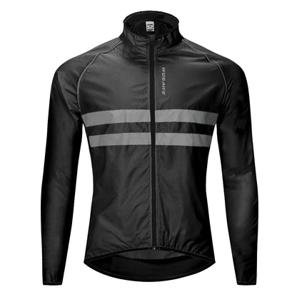 Ultralight Men's Cycling Windbreaker Reflective Jacket Windproof Bike Jacket Water Resistant MTB Road Bicycle Long Jersey