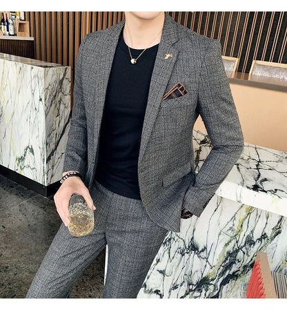 25 Colors 1 Pcs Blazer No Pants S-7XL New Wedding Dress Formal Business Slim Mens Suit Jacket Plaid Striped Solid Color