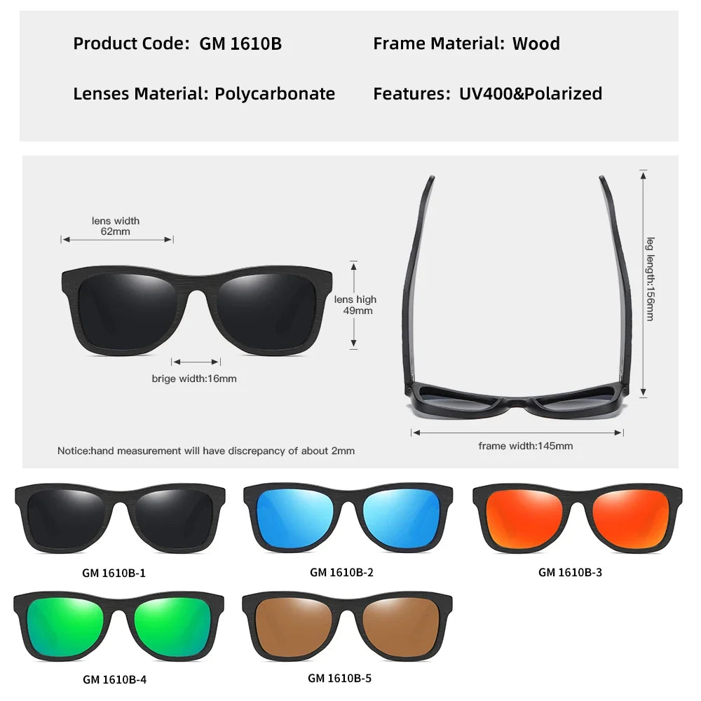 Wooden Male Lady Sunglasses Men's Luxury Brand Designer Polarized Sun Glasses Vintage Sunglass Women Eyewear With Paper Box