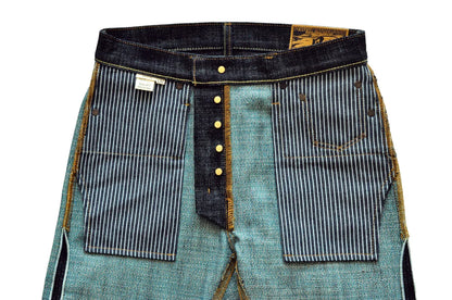 308XX-BO-Wind Jeans for Men Furinkazan Selvedge raw denim Jeans Mens Jeans 66 MODE Fit 16.8 OZ Silver-plated Buttons