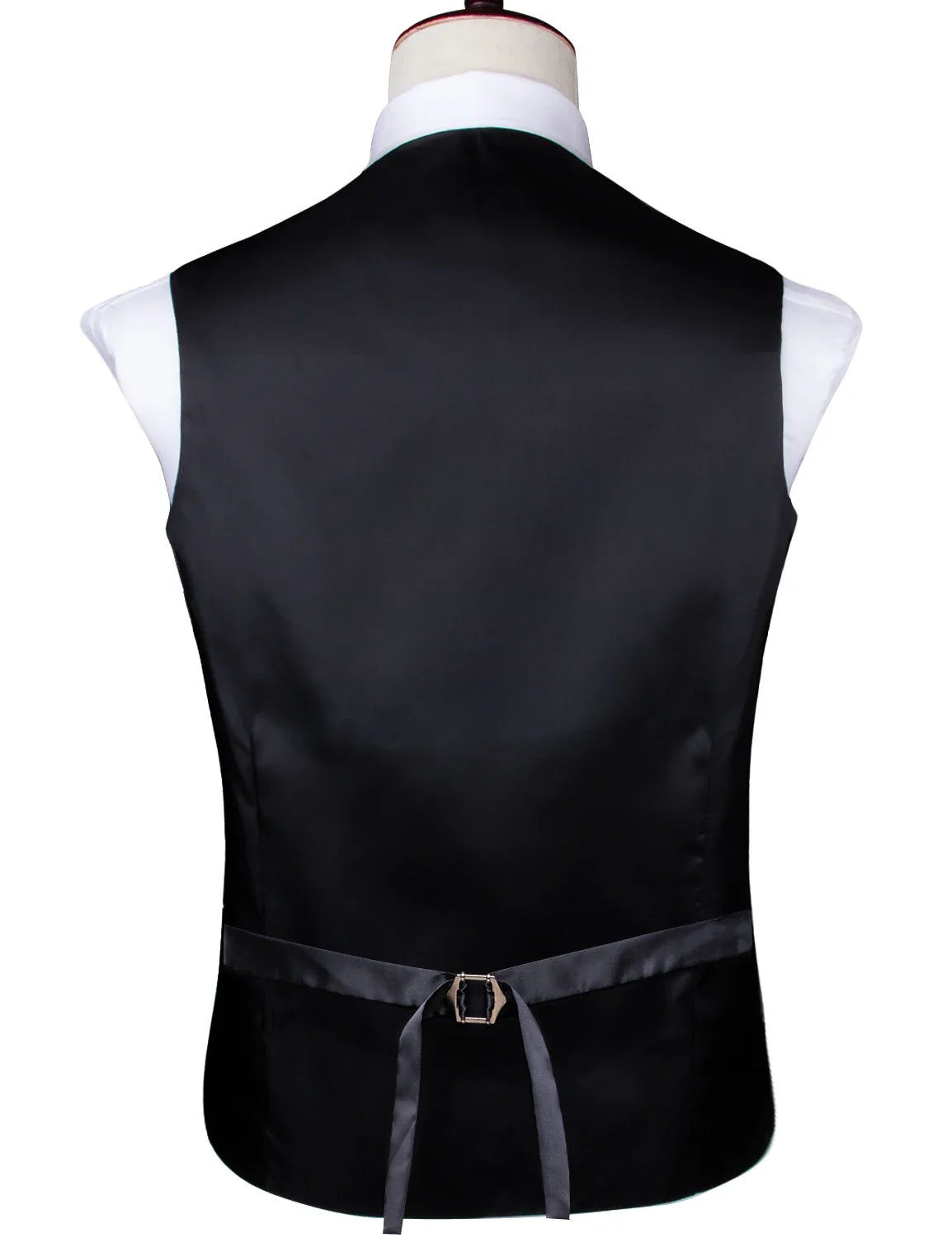 Silk Mens Vests Sleeveless Waist Jacket Jacquard Black Orange Floral Waistcoat Tie Hanky Cufflinks Set for Men Casual XXL