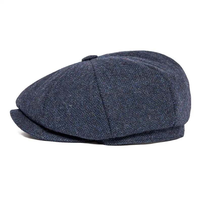 Men's 8 Piece Wool Blend Newsboy Flat Cap Gatsby Retro Hat Driving Caps Baker Boy Hats Women Boina 005