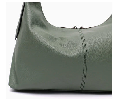 SC Luxury Women Cowhide Crossbody Bag Large Casual Shoulder Purse Wide Strap Handbag Female Daily 100% Genuine Leather Hobo Sack