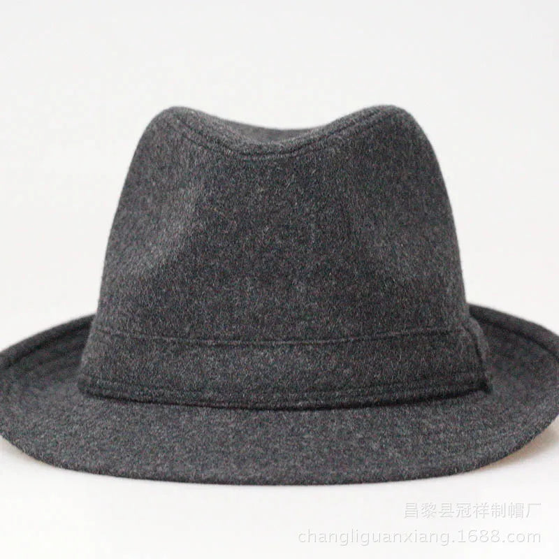 Winter Solid Woollen Fedoras For Men Top Jazz  Hat Adult Bowler Hats Classic Version Chapeau Hats