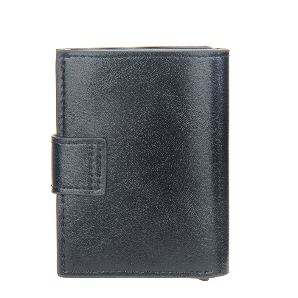 Nouveau portefeuille homme anti-RFID porte-cartes de crédit en cuir porte-cartes d'affaires en métal aluminium