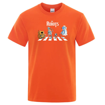 Hot Summer Cotton Men T Shirt Creative droids Printed T-Shirt robot shirt Boy Novelty Men's Short sleeve Tshirt Fashion Tops