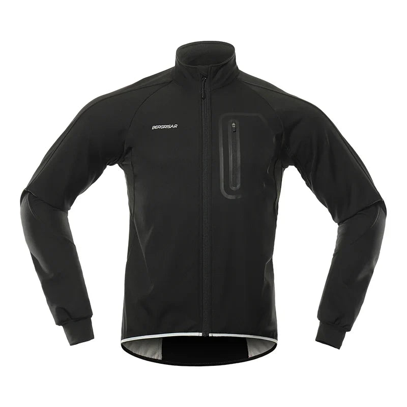 BERGRISAR Men's Cycling Jacket Winter Thermal Jacket Softshell Windbreak Waterproof Bike Coat Bicycle Raincoat BG011