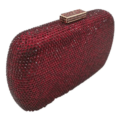Burgundy Crystal Evening Bags and Clutches for Women Formal Party Rhinestone Handbags Wedding Clutch Purse