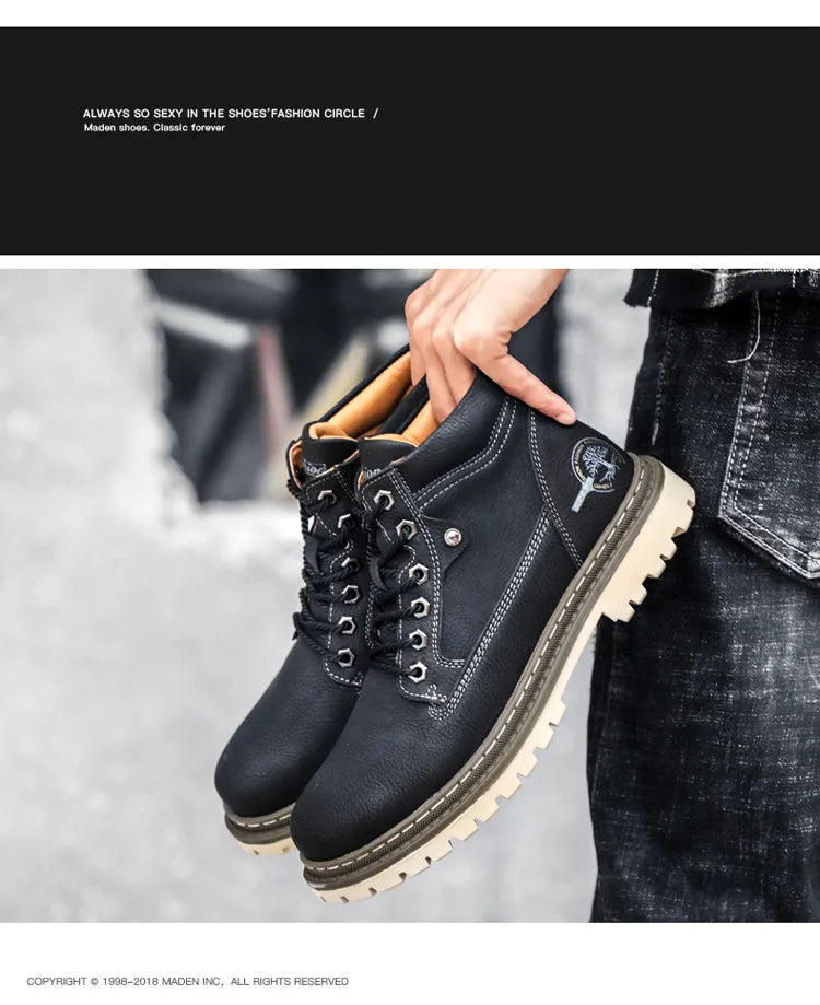 Brand Men Super Warm Snow Boots Winter Men's Ankle Boots Waterproof Short Boots Outdoor Sneakers Autumn Men's Motorcycle Boots