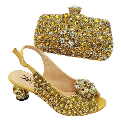 New Silver Color Nigerian Women's Shoes and Bags Party  African Fashion Shoes and Bags Wedding Shoes and Bags