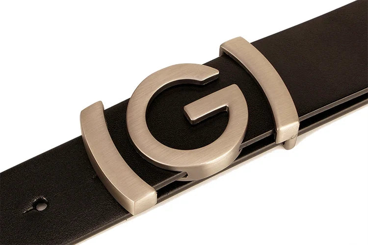 New Wide 34mm Male belt Famous Style Metal G Buckle Brand Women Belt Genuine Leather business Luxury Belts for Men Strap jeans