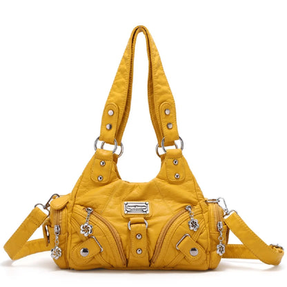 Vintage Women Handbags Soft Bag Small Top-handle Purse Fashion Satchel Multi-Pockets Shoulder Bag Hobos Phone Pack Tote Bag