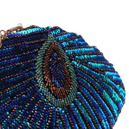 Shell Shape Women's Clutch Bag Sequin Purses and Handbags Luxury Designer Retro Embroidery Evening Bag Female Party Handbag Z079