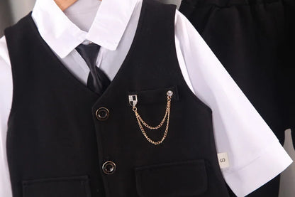 New Spring Autumn Baby Clothes Suit Children Boys Vest Shirt Pants 3Pcs/Sets Toddler Fashion Casual Costume Kids Formal Clothing