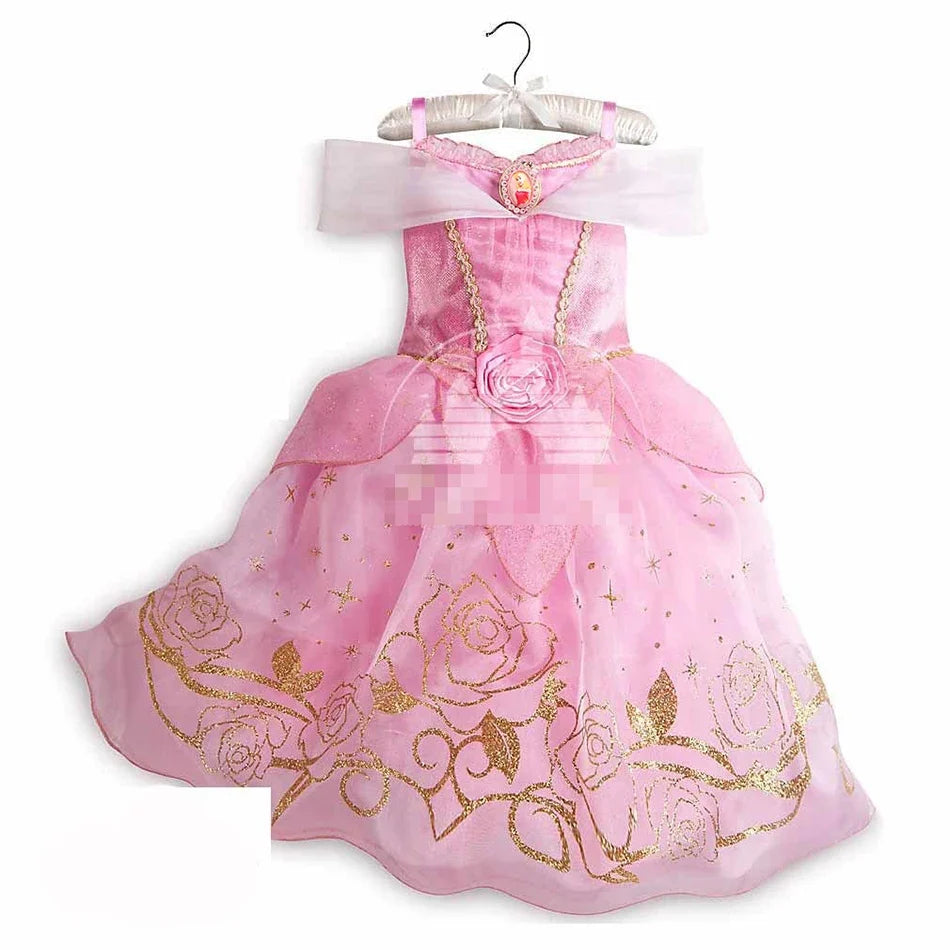 Children's Princess Dress Girls Sleeping Beauty Aurora Princess Party Dress up Halloween Costume Kids Clothing Birthday Gift