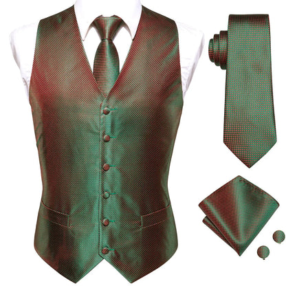 Luxury Mens Vests Black Gold Floral Jacquard Waistcoat Tie Hanky Cufflinks Brooch Set for Men Suit Wedding Office XL