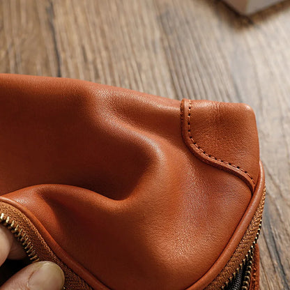 Simple Genuine Leather Women Small Bag Leisure Natural Soft Cowhide Solid Color Versatile Shoulder & Crossbody Bags