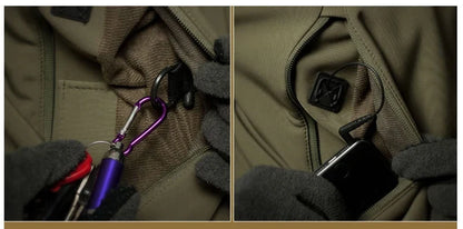 2024 New Fashionable Shark Skin Soft Shell Jacket Men's Tactical Windproof Waterproof Jacket Men's Jacket Hooded Jacket