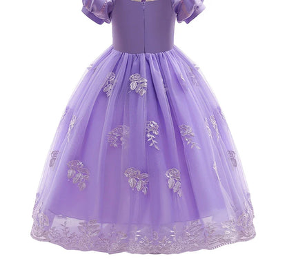 Girl Cosplay Princess Aurora Rapunzel Dress Up Kids Christmas Halloween Tulle Fancy Costume for Children Girls Birthday