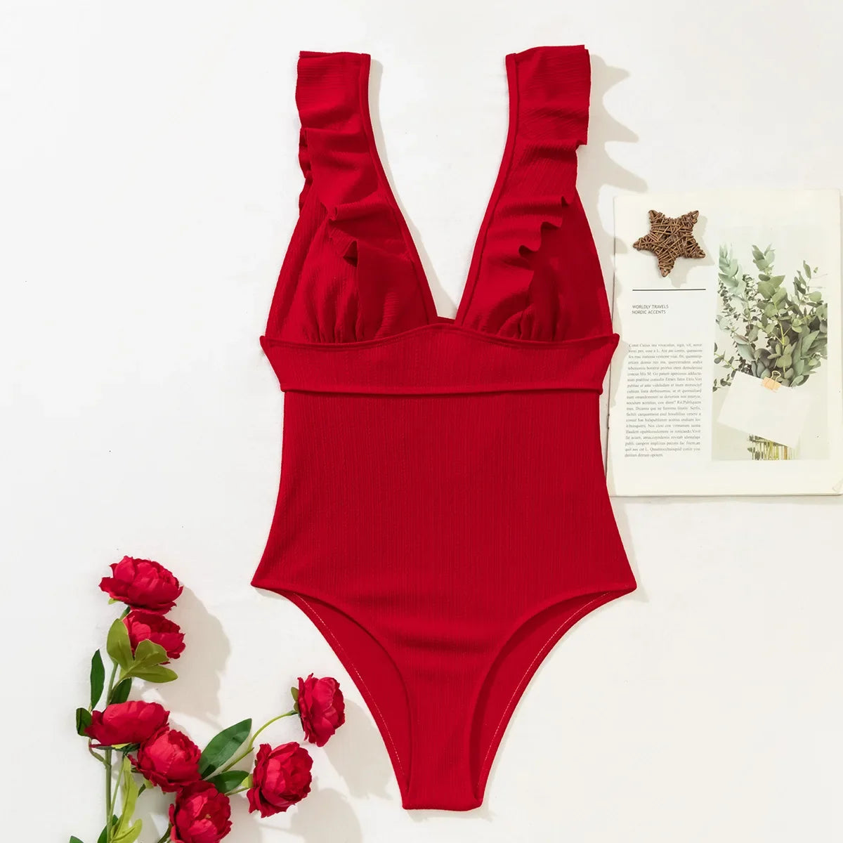 2023 One Piece Swimsuit Women Ruffle Swimwear Push Up Monokini Bodysuit Swimsuit Female Bathing Suit Summer Beach Wear