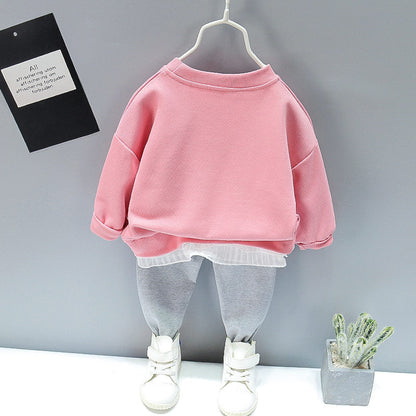 New Spring Toddler Clothing Cotton Suit Children Girls Girls Cartoon T-shirt Sports Pants 2Pcs/set Kids Clothes Baby Tracksuits