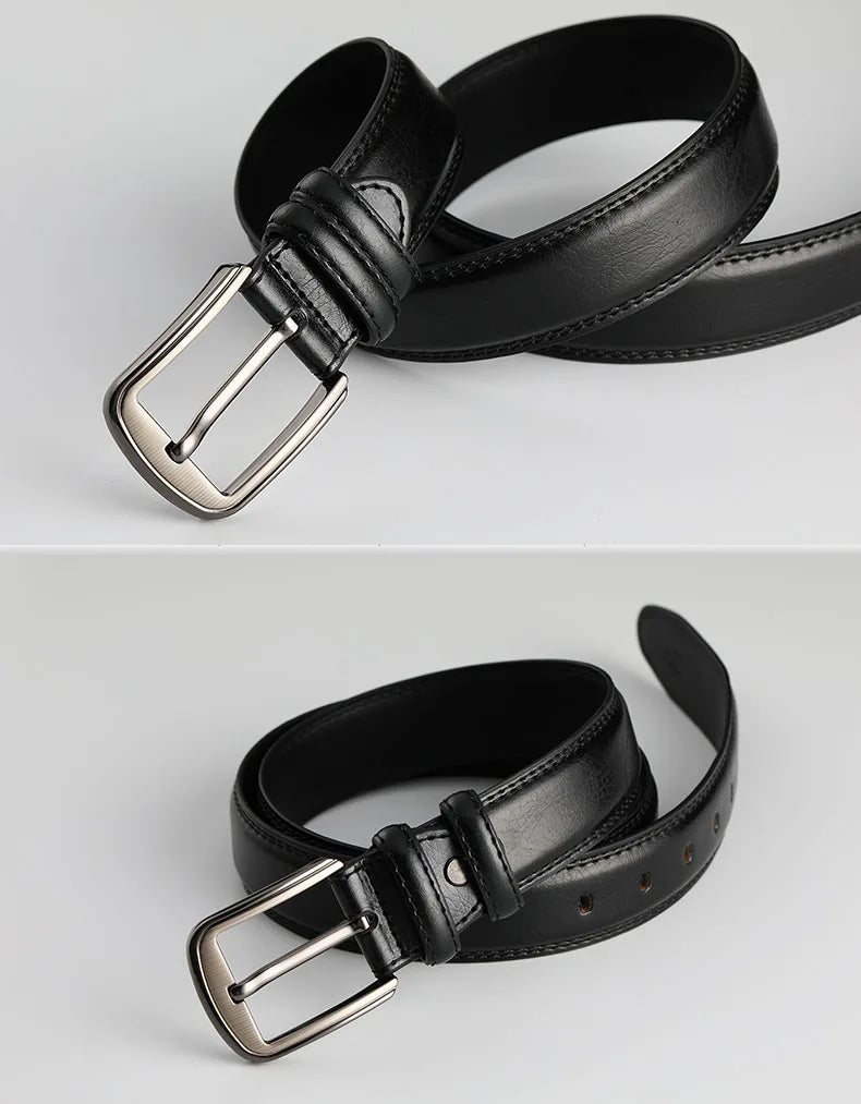 3.7*110-130cm Men's 2nd Cowskin Leather Belts Male Designer Business Waistband Crafts for Adults Jeans Accessories