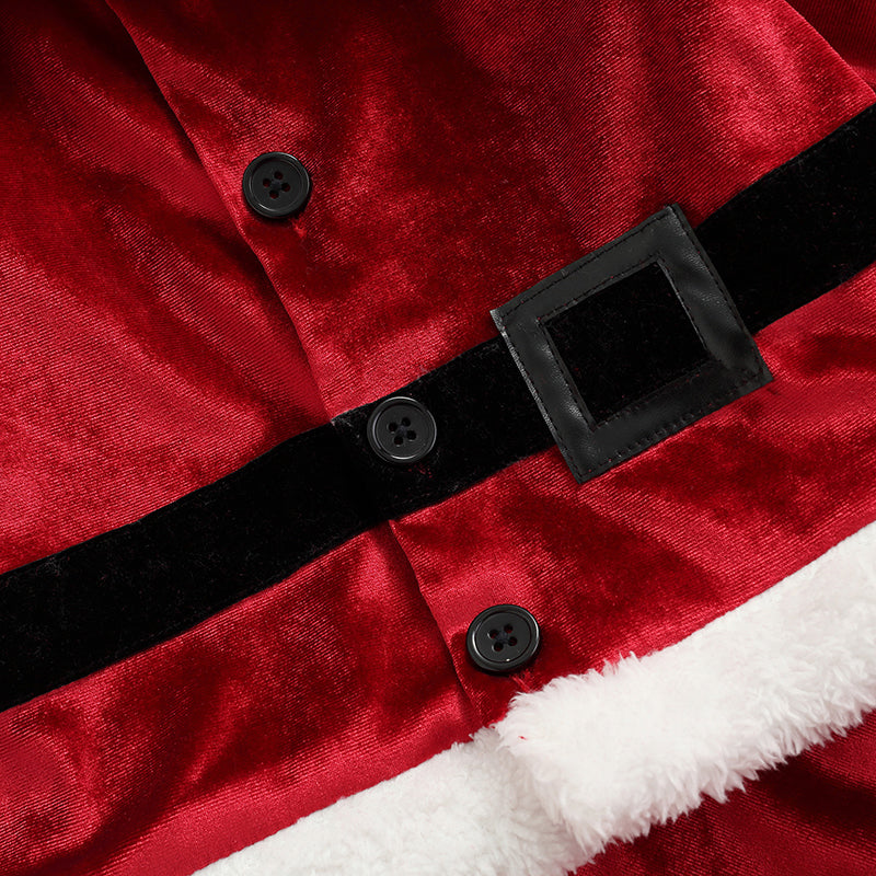 0-4Years Infant Baby Kids Santa Claus Costumes Fall Winter Christmas Suits Boy Girl Long Sleeve Tops+Trousers+Hat Velvet Outfits