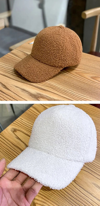 Winter Caps for Women Men Wool Baseball Cap Thicken Warm Pure Color Casquette Hat Men Women Hats Wholesale