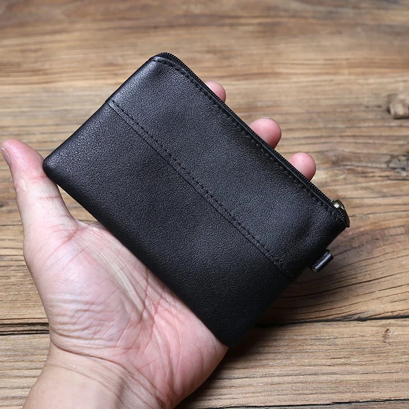 Leather Coins, Suitable For Men, Women, Mini Zipper Wallets, Small Purses, Female Purses, First Layer Cowhide Male Cardhold