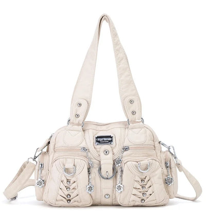Women Handbags Fashion Satchel Top-handle Handbag PU Shoulder Bag 10.6"x8.3" Dumpling Pack Multi-pockets Shoulder Bags