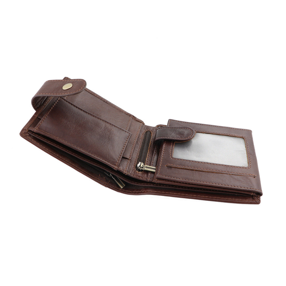 Portefeuille Homme RFID Vintage Cuir Véritable Portefeuilles Homme Porte-cartes Porte-monnaie Sac à main Portefeuille Homme