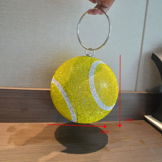 Lady Yellow Pink Black Diamond Day Clutches Rhinestone Pearl Evening Bag Circular Shaped Chain Shoulder Handbags For Party Purse