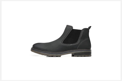 2025 Men Chelsea Boots New Winter Men Boots  Soft Leather Elastic Strap Ankle Boots Smart Formal Business Casual Man Shoes