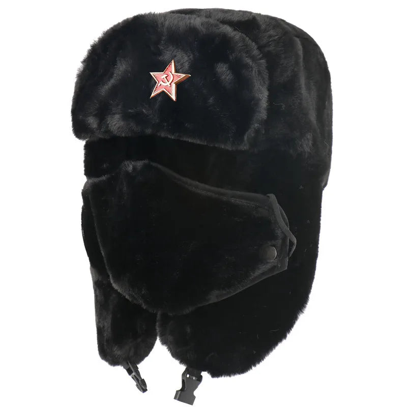 Army Military Soviet CCCP Ushanka Men&Women Winter Earflap Bomber Hat Warm Faux Fur Windproof Thermal hat Snow ski Caps