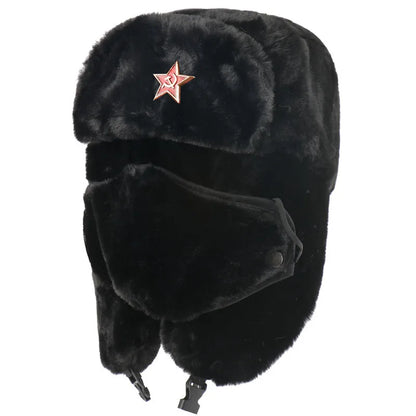 Army Military Soviet CCCP Ushanka Men&Women Winter Earflap Bomber Hat Warm Faux Fur Windproof Thermal hat Snow ski Caps