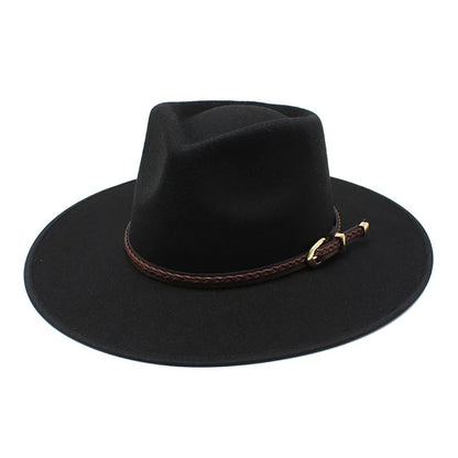 2024 Fashion Women Winter Wool Fedora Hat Men Simple Wide Brim Vintage Felt Jazz Hats New Top Trilby Cap