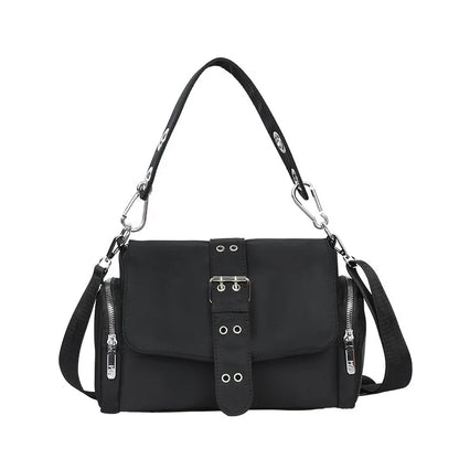 Nylon Women Shoulder Crossbody Bag Black Fashion Rivet Axillary Bags Brand Design Ladies Female Handbag Small Black Bolsa Femini