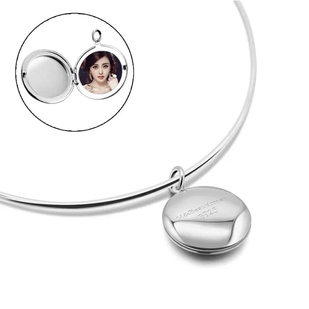 Vintage Simple 925 Sterling Silver Necklace Geometric Choker Shiny And Delicate Collarbone Chain For Women's Golden Jewellery