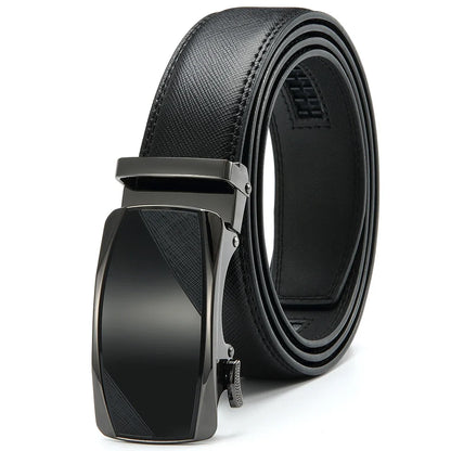 Multicolor Genuine Leather Men's Belts Fashion Business Automatic Buckle Straps Ratchet Cow Leather Waistband 3.5cm Width