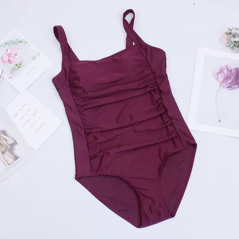 Sexy One-Piece Women Swimsuit 2024 Push Up Plus Size Swimwear Tummy Control Monokini Swimming Beach Wear Vintage Bathing Suit