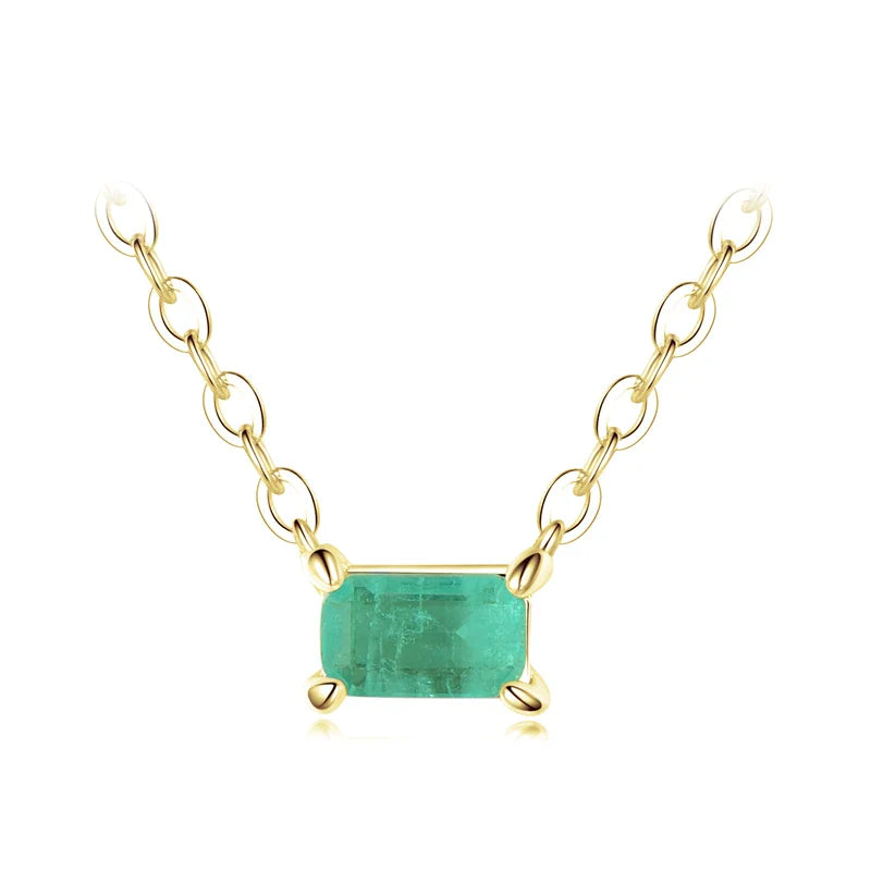 Authentic 925 Sterling Silver Green Tourmaline Necklace Pendant for Women Fashion Bijoux Wedding Statement Jewelry Gifts