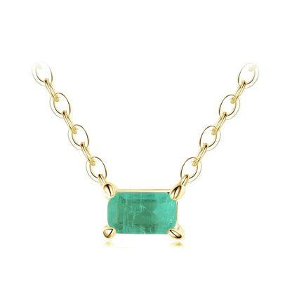 Authentic 925 Sterling Silver Green Tourmaline Necklace Pendant for Women Fashion Bijoux Wedding Statement Jewelry Gifts