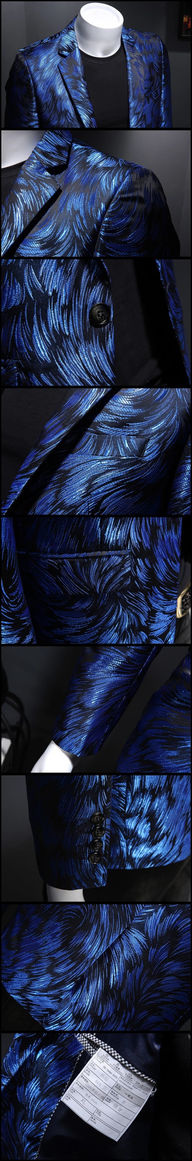 Spring Luxury Embroidery Men Blazers New Men Gold Yarn Casual Suit Jacket Stage Dress High Quality Wedding Business Bleazer Man